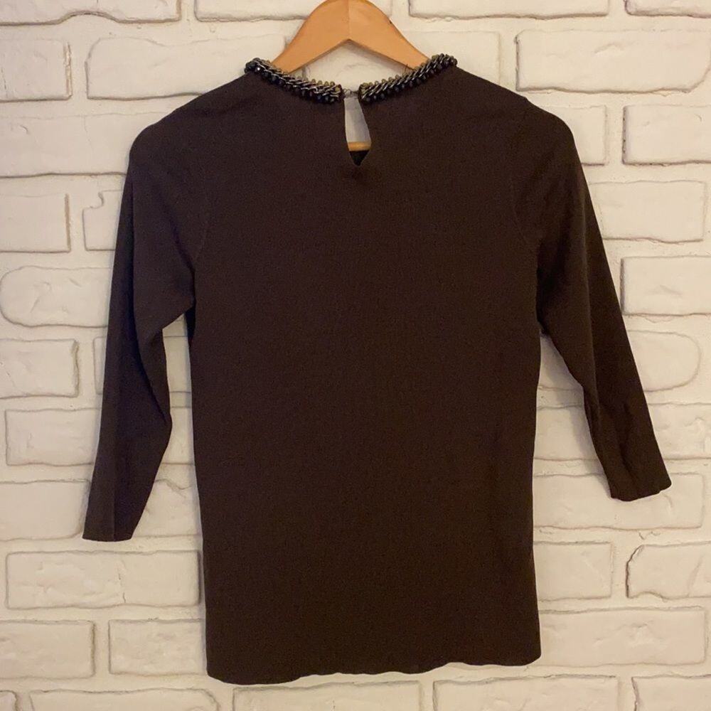 Zara knit top with beaded neckline size small - Picture 6 of 10